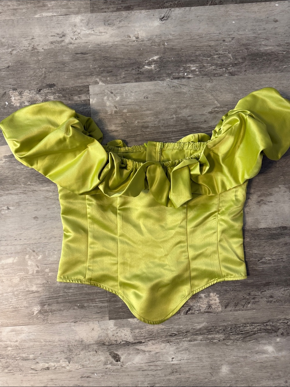 Girls Lime Green Ruffle top